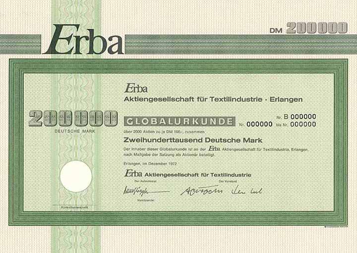 Erba AG für Textilindustrie