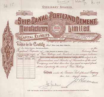 Ship Canal Portland Cement Manufacturers