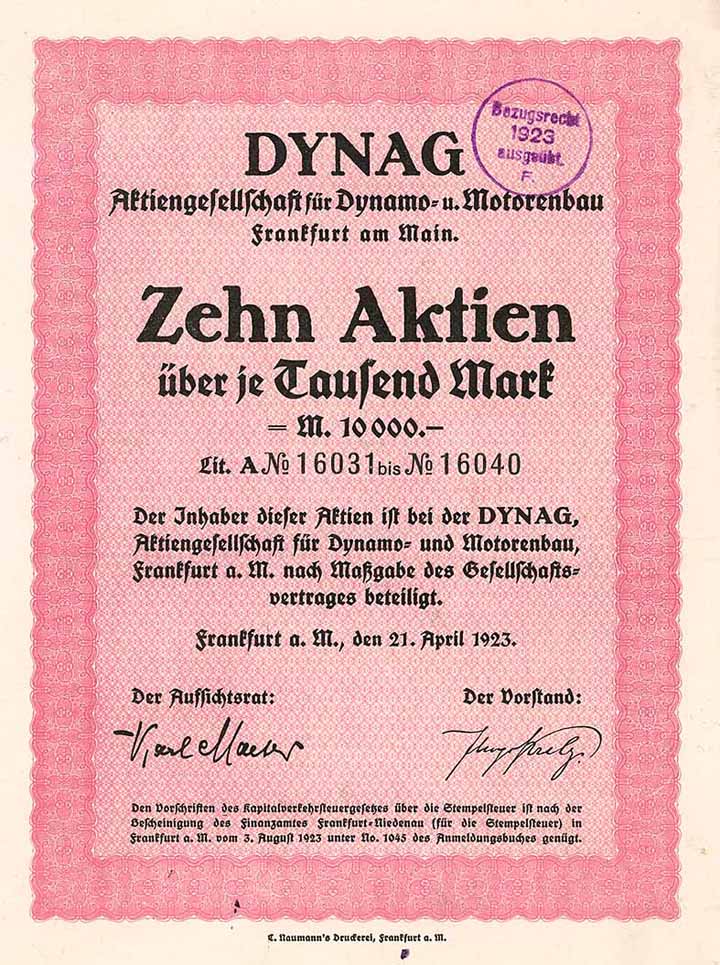 DYNAG AG für Dynamo- und Motorenbau