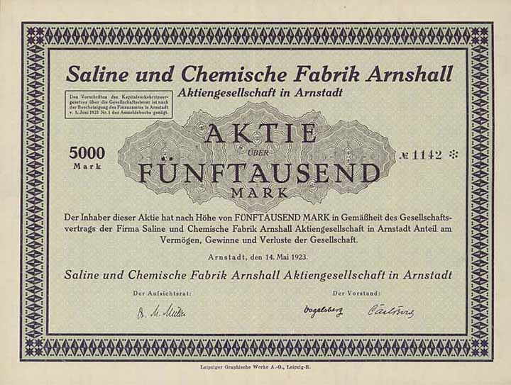 Saline und Chemische Fabrik Arnshall AG