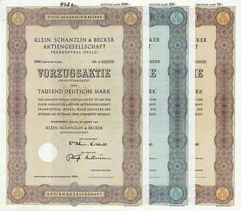 Klein, Schanzlin & Becker AG (3 Stücke)