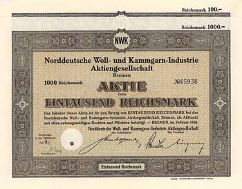 Norddeutsche Woll- und Kammgarn-Industrie AG (2 Stücke)