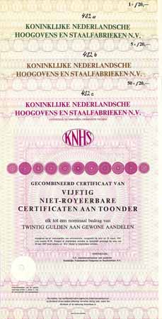 Koninklijke Nederlandsche Hoogovens en Staalfabrieken N.V. (3 Stücke)
