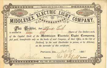 Middlesex Electric Light Co. (OU Firth, Irfield)