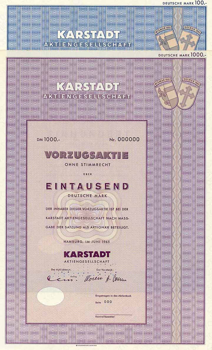 Karstadt AG (2 Stücke)