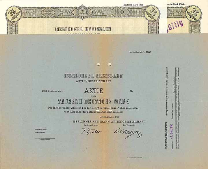 Iserlohner Kreisbahn AG (6 Stücke)
