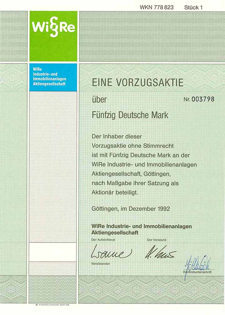 WiRe Industrie- und Immobilienanlagen AG