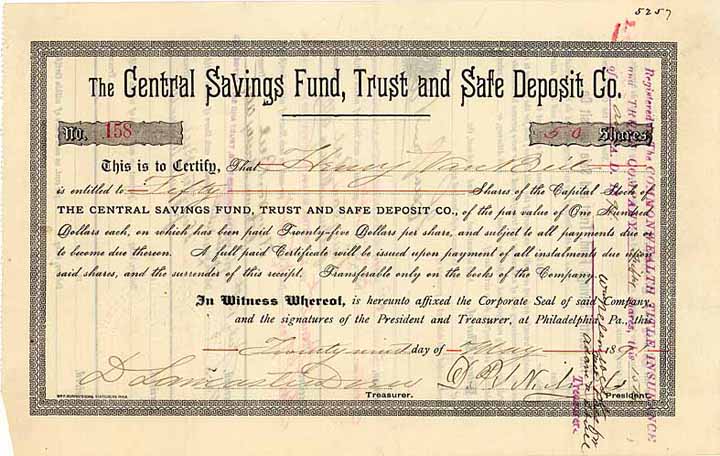 Central Savings Fund, Trust and Safe Deposit Co.