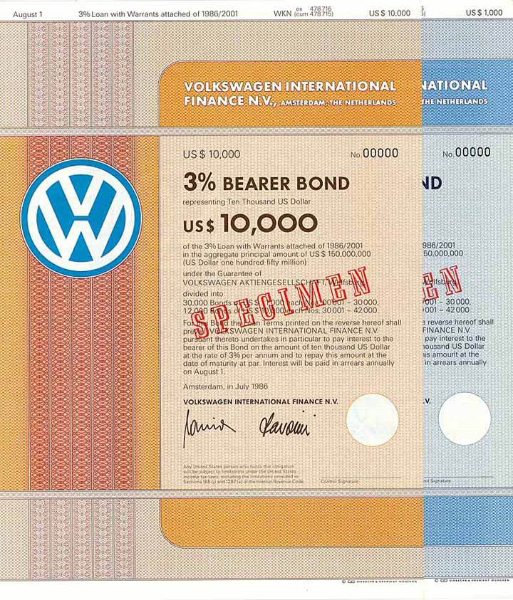 Volkswagen International Finance N.V. (2 Stücke)