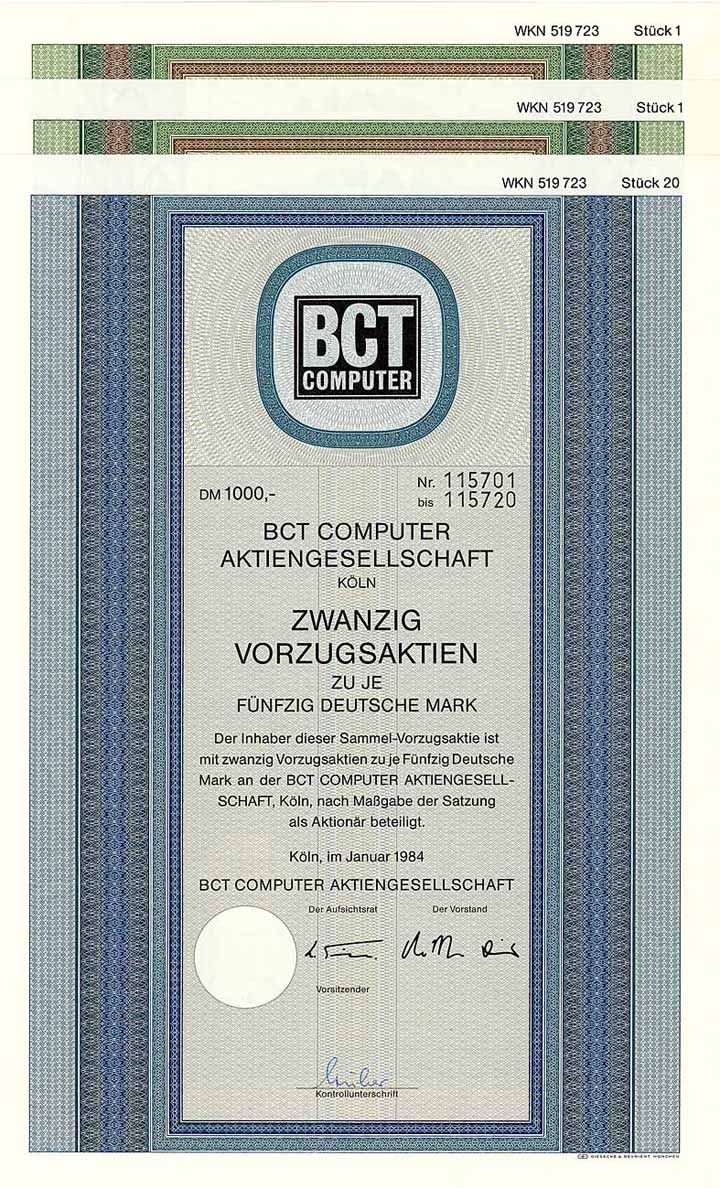 BCT Computer AG (3 Stücke)