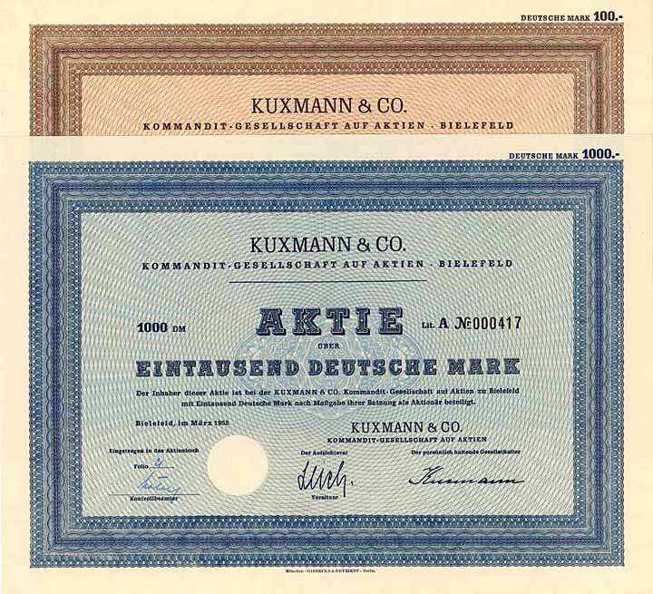 Kuxmann & Co. KGaA (2 Stücke)