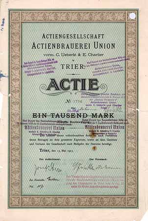 AG Actienbrauerei Union vorm. C. Ueberle & E. Charlier