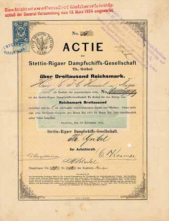 Stettin-Rigaer Dampfschiffs-Gesellschaft: Th. Gribel KGaA