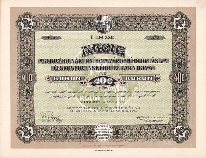 Einkaufs- und Erzeugungsgesellschaft Tschechoslowakischer Apotheker (Akciového Nákupniho a Vyrobniho Druzstva Ceskoslovenského Lékárniciva)