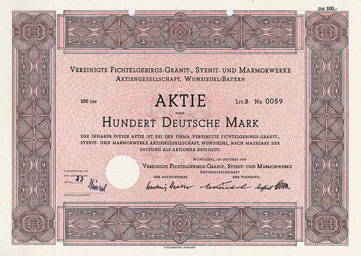 Vereinigte Fichtelgebirgs-Granit-, Syenit- und Marmorwerke AG