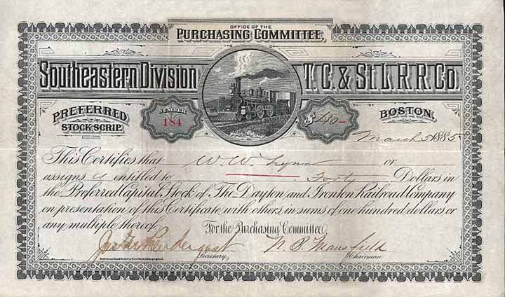 Dayton and Ironton Railroad - Southeastern Division T.C.& St.L.R.R.