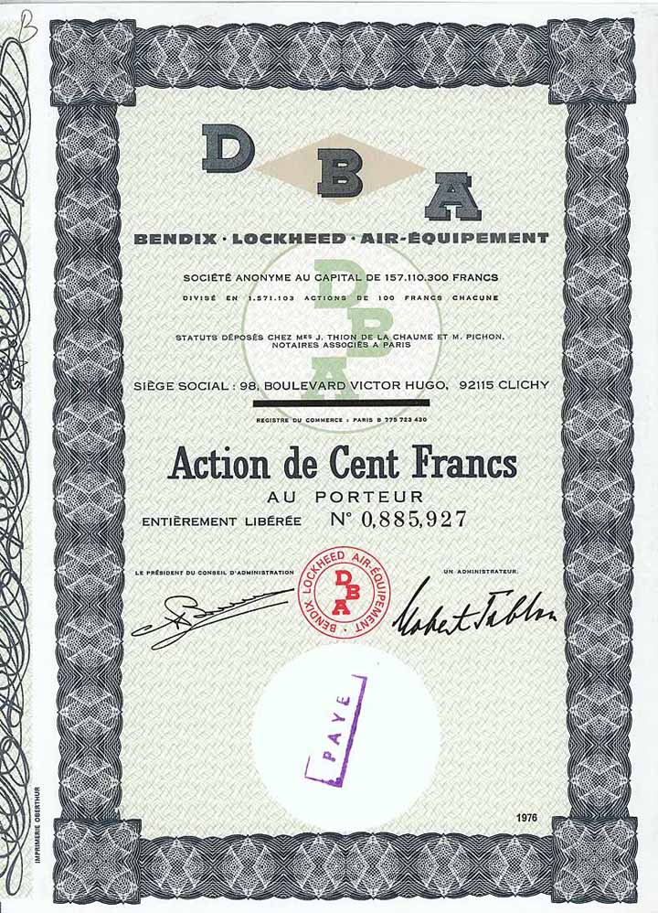 D B A Bendix Lockheed Air-Équipment  S. A.