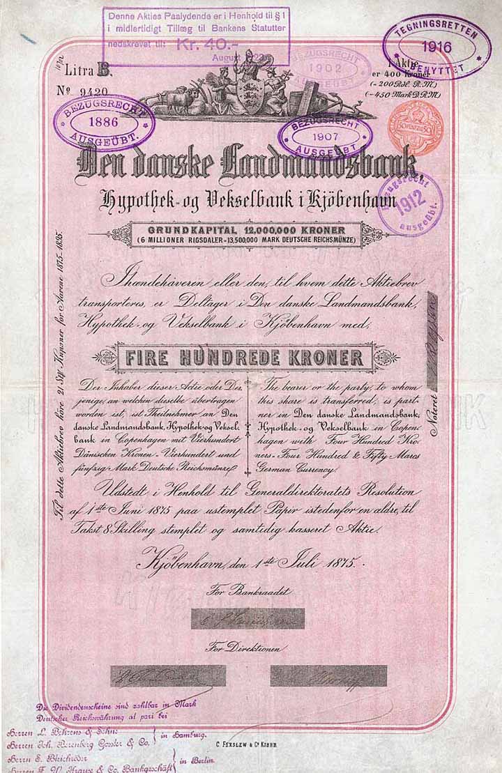 Den danske Landmandsbank, Hypothek- og Vekselbank