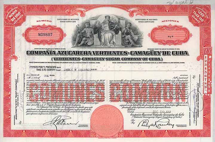 Compania Azucarera Vertientes-Camaguey de Cuba (Vertientes-Camaguey Sugar Co. of Cuba)
