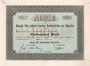 Bank für electrische Industrie