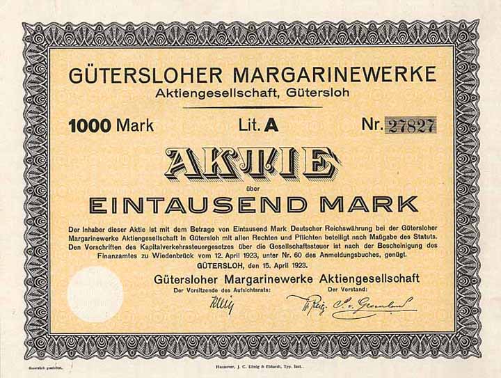 Gütersloher Margarinewerke AG