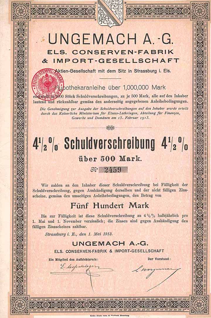 Ungemach AG Els. Conserven-Fabrik & Import-Ges.