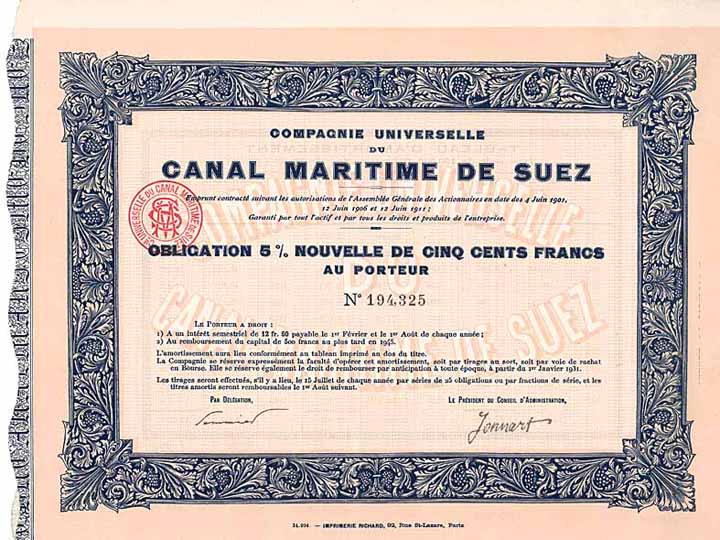 Cie. Universelle du Canal Maritime de Suez