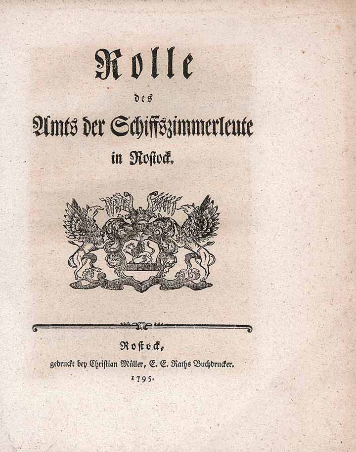 Rolle des Amts der Schiffszimmerleute