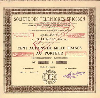 Société des Téléphones Ericsson S.A.