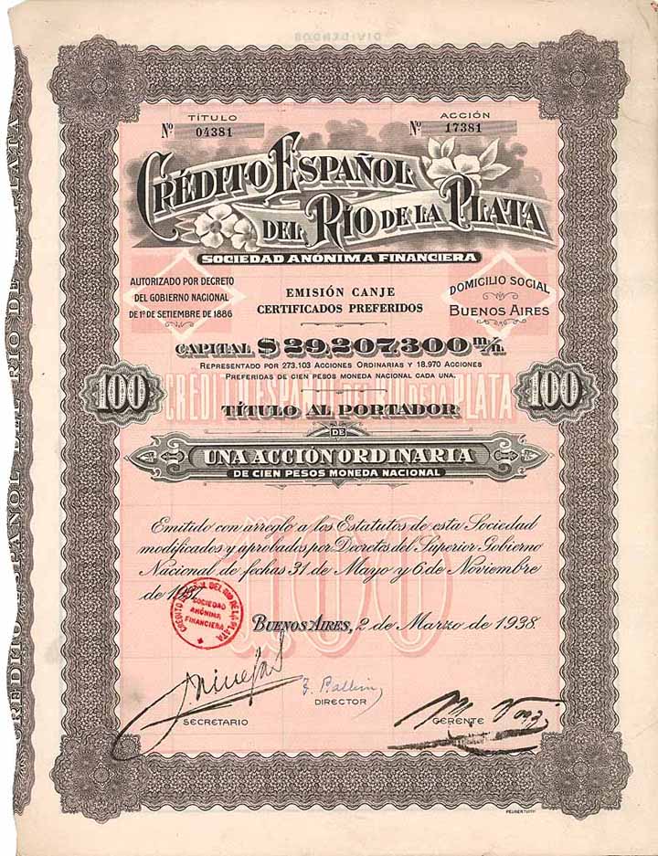 Crédito Espanol del Rio de la Plata S.A.