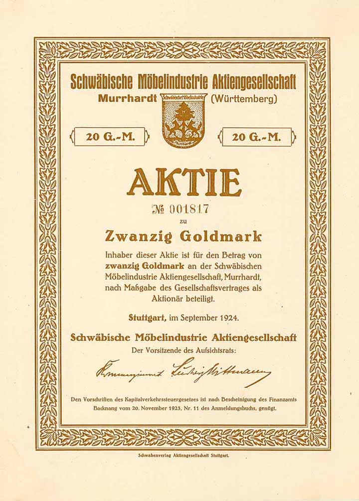 Schwäbische Möbelindustrie AG Murrhardt