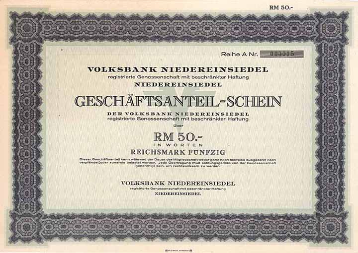 Volksbank Niedereinsiedel registrierte Genossenschaft mbH