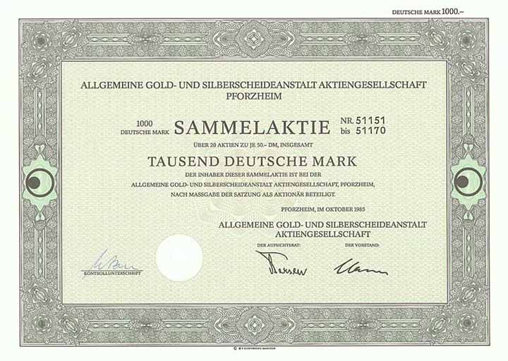Allgemeine Gold- & Silberscheideanstalt AG