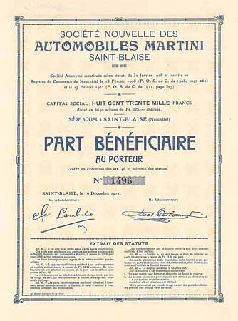 Soc. Nouvelle des Automobiles Martini S.A.