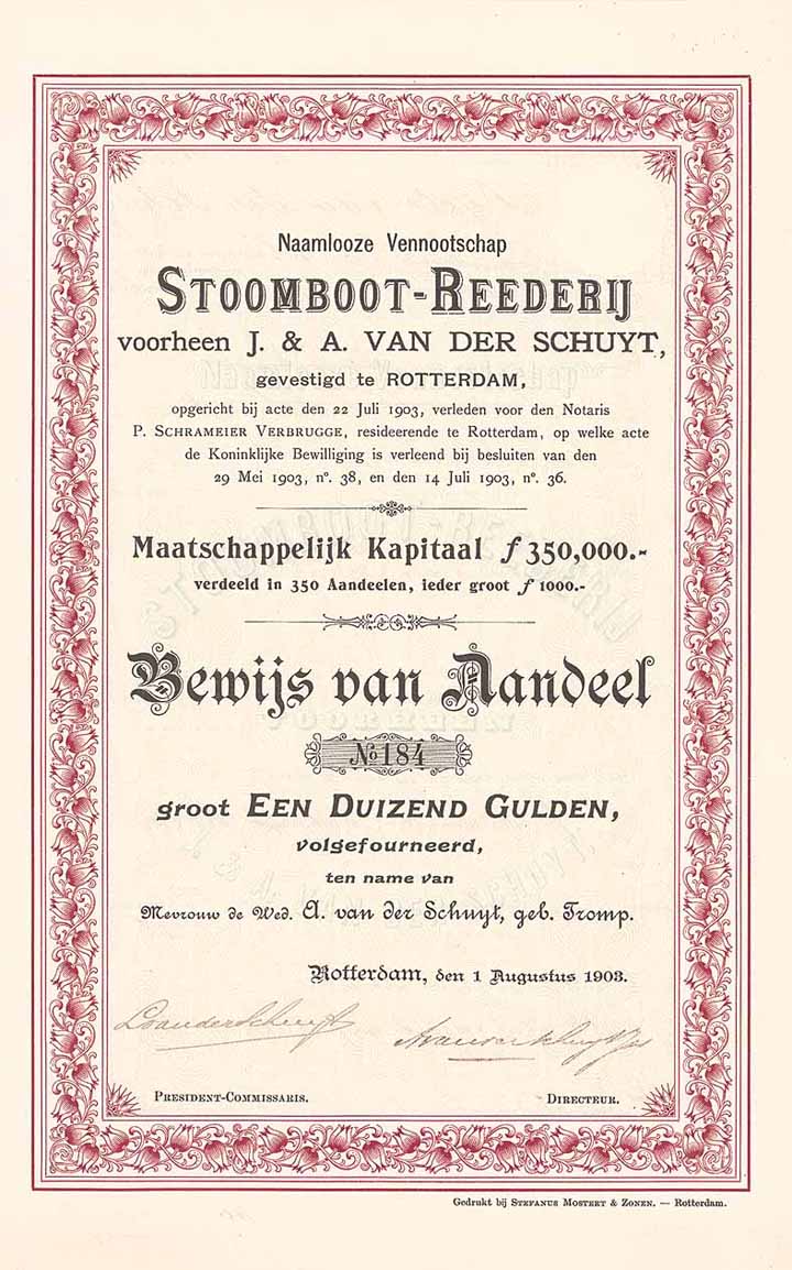 N.V. Stoomboot-Reederij voorheen J. & A. van der Schuyt