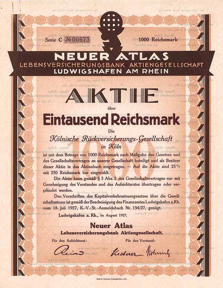 Neuer Atlas Lebensversicherungsbank AG