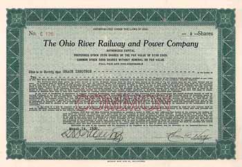 Ohio River Railway and Power Co.