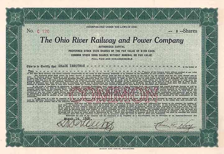 Ohio River Railway and Power Co.