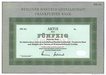 Berliner Handels-Gesellschaft - Frankfurter Bank -