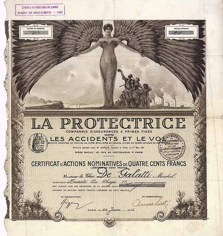 LA PROTECTRICE Cie. d’Assurances a primes fixes contre les Accidents et le Vol S.A.