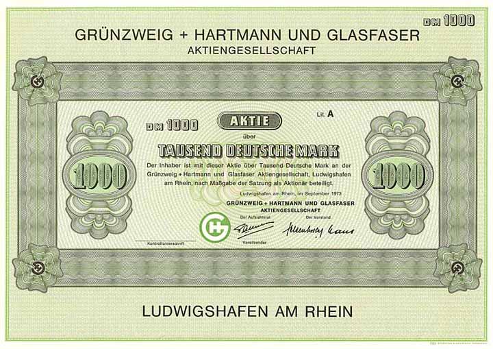 Grünzweig + Hartmann und Glasfaser AG