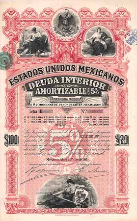 Estados Unidos Mexicanos, Deuda Interior 1896