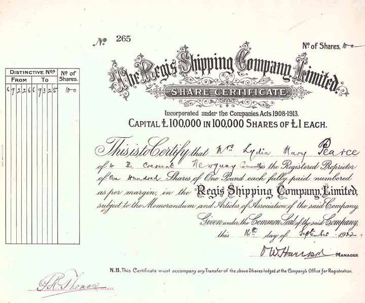 Regis Shipping Co.