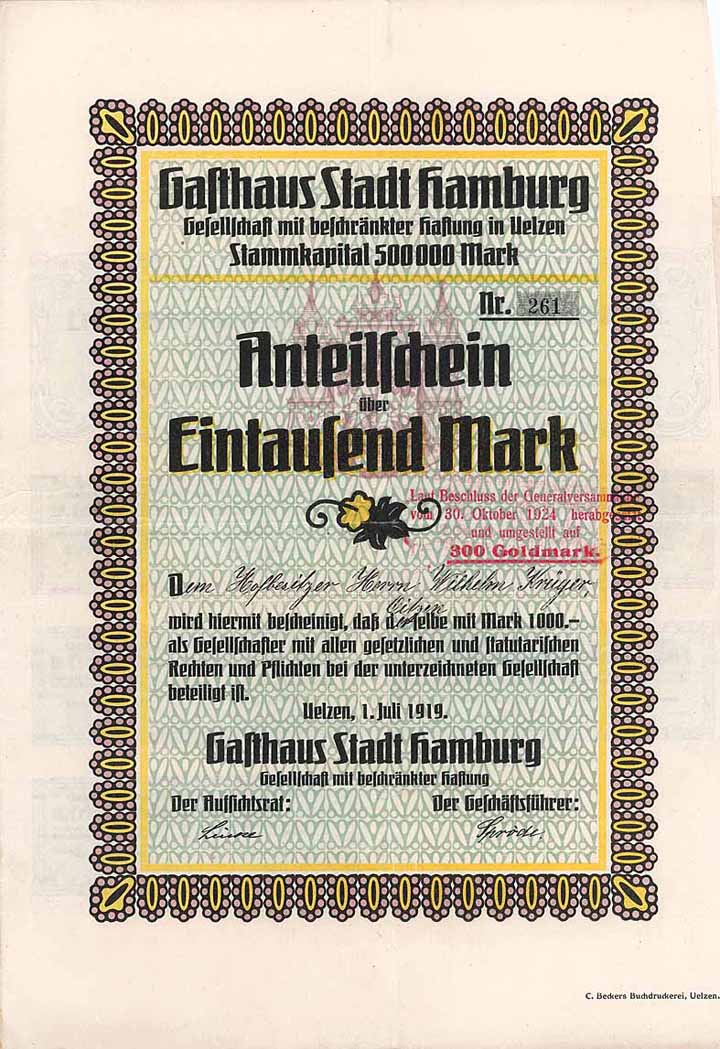 Gasthaus Stadt Hamburg GmbH