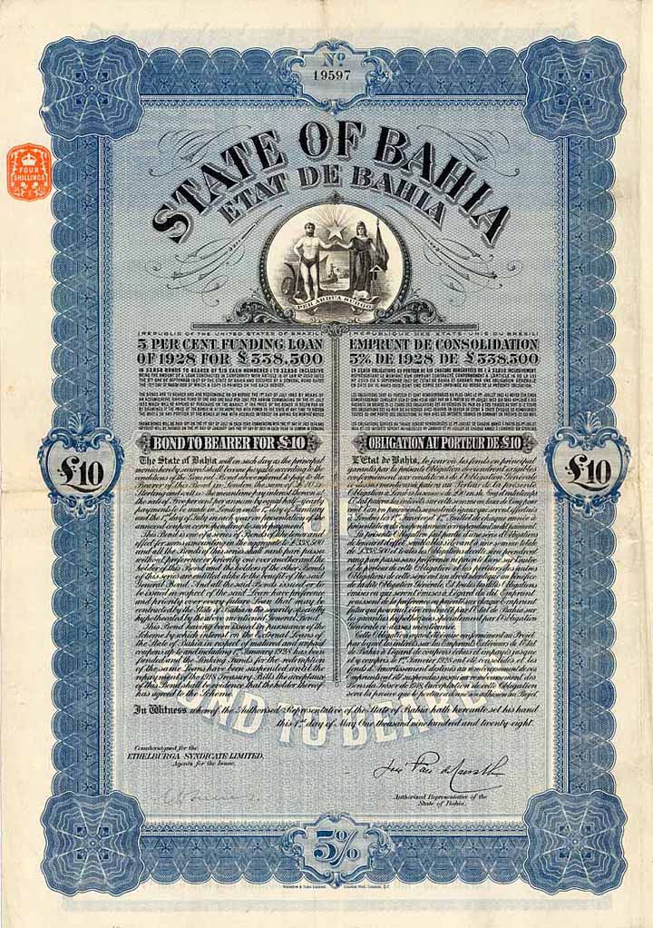 State of Bahia 5 % Funding Loan of 1928