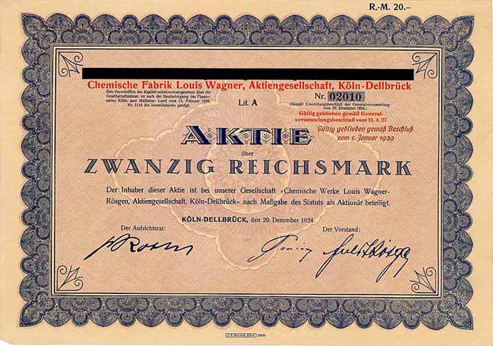 Chemische Fabrik Louis Wagner-Rösgen AG