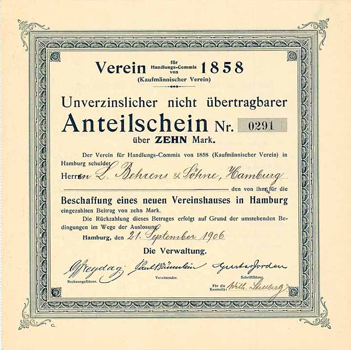 Verein für Handlungs-Commis von 1858 (Kaufmännischer Verein)