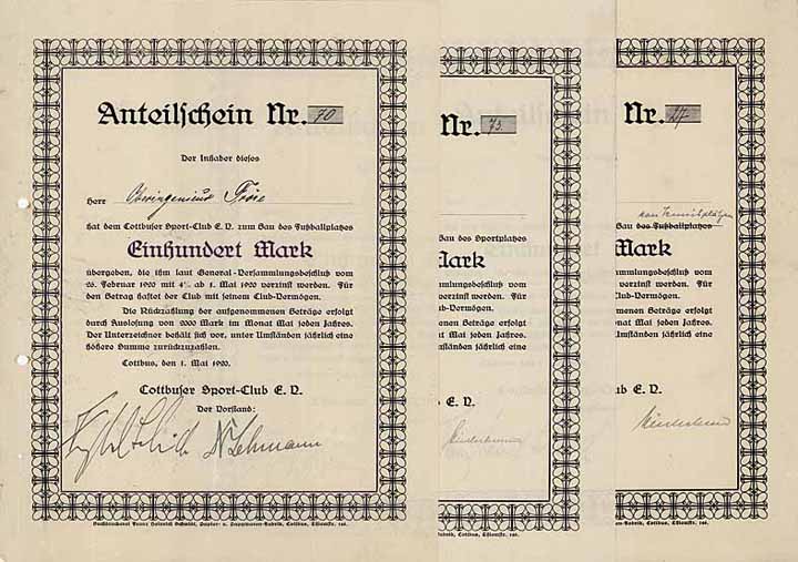 Cottbuser Sport-Club e.V. (3 Stücke)