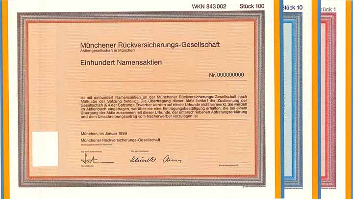 Münchener Rückversicherungs-Gesellschaft (3 Stücke)