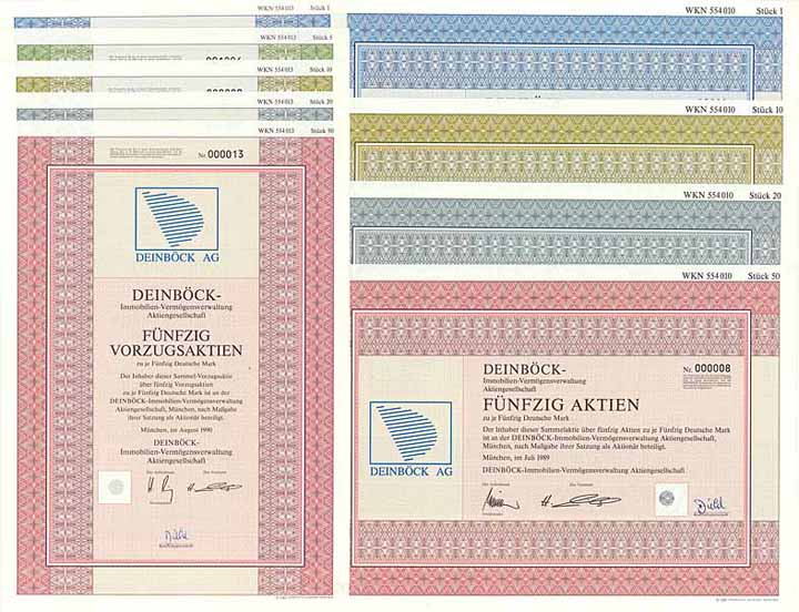 DEINBÖCK-Immobilien-Vermögensverwaltung AG (15 Stücke)